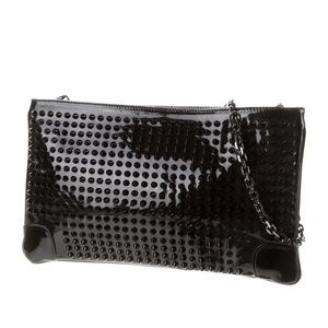 Authentic Christian louboutin studded patent leather shoulder bag